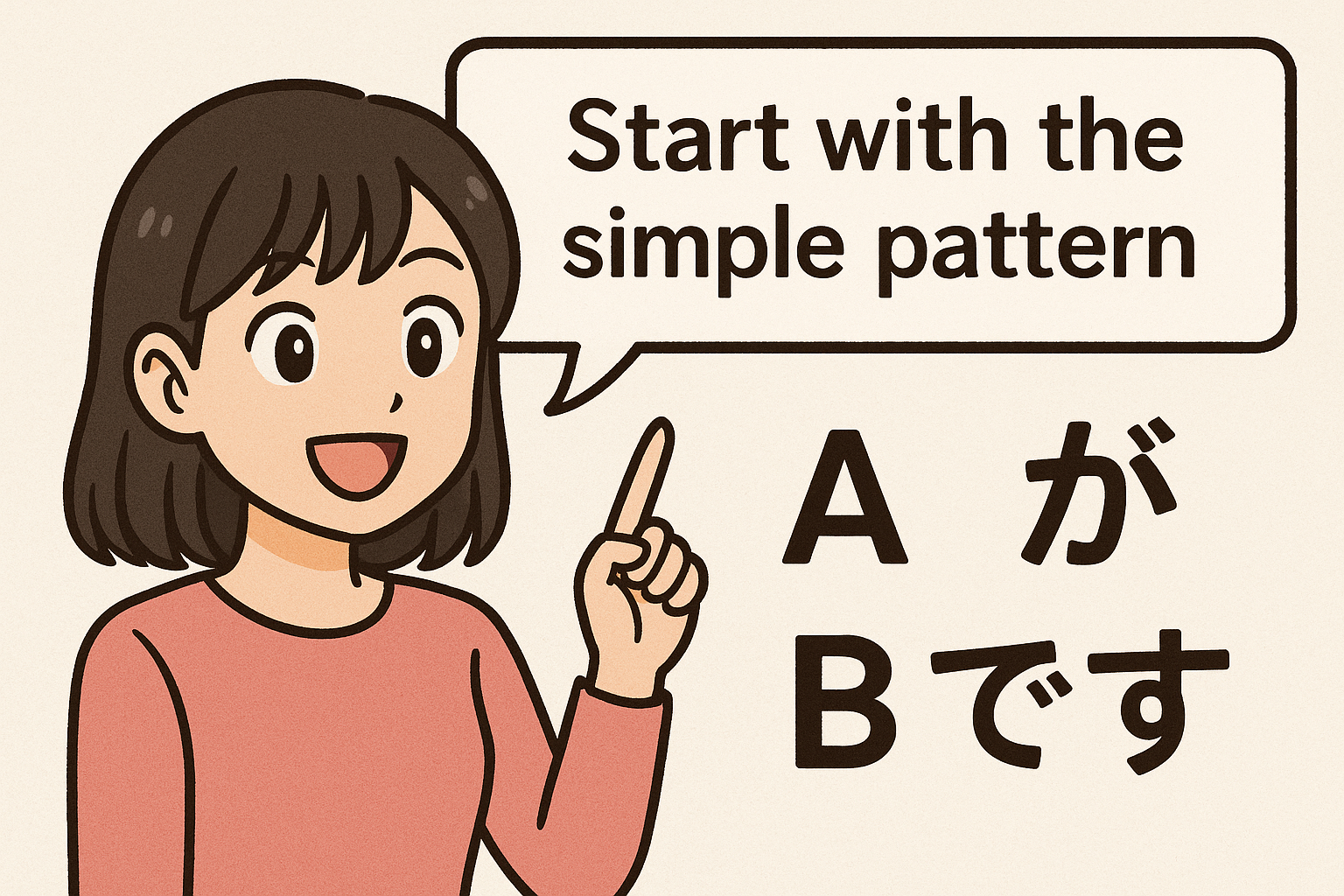 Basic pattern A ga B desu